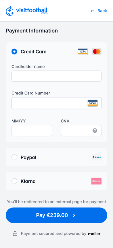 Mobile checkout: Payment