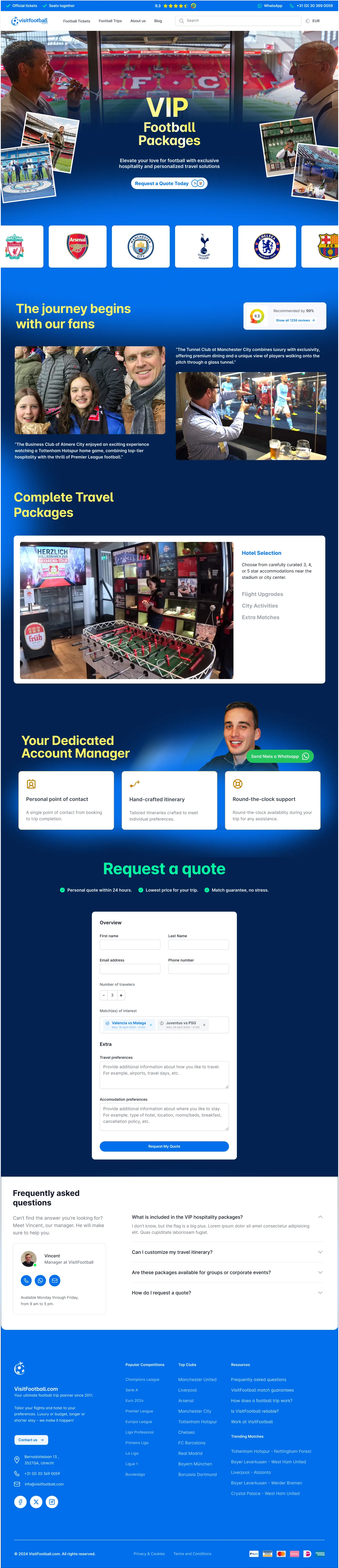 Final desktop VIP football packages experience